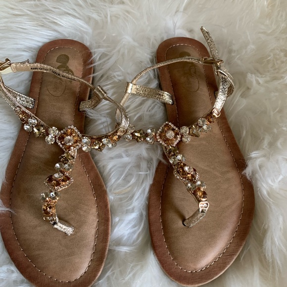 ANN GOLD FLAT SANDALS - Picture 4 of 6